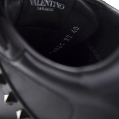 Valentino Garavani Calfskin Womens Rockstud Untitled Open Sneakers 40 Black 8 of 9