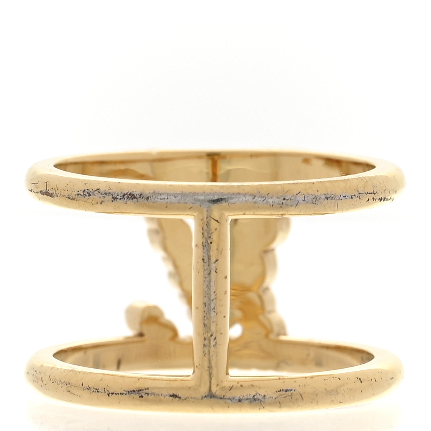 Louis Vuitton Metal Crystal Iconic Tresor Ring L Gold 3 of 5