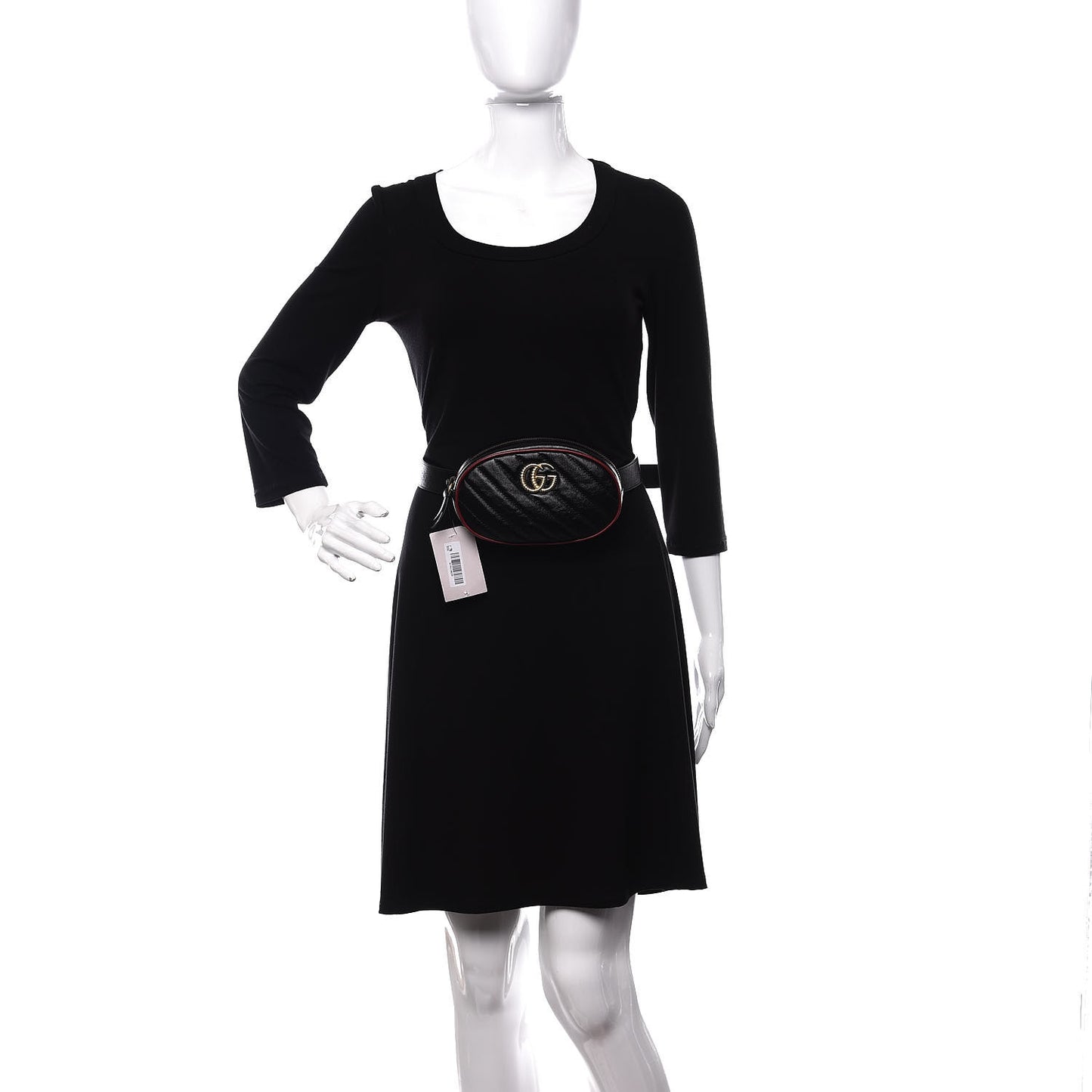 Azalea Calfskin Matelasse Diagonal Torchon GG Marmont Belt Bag 75 30 Black Romantic Cerise