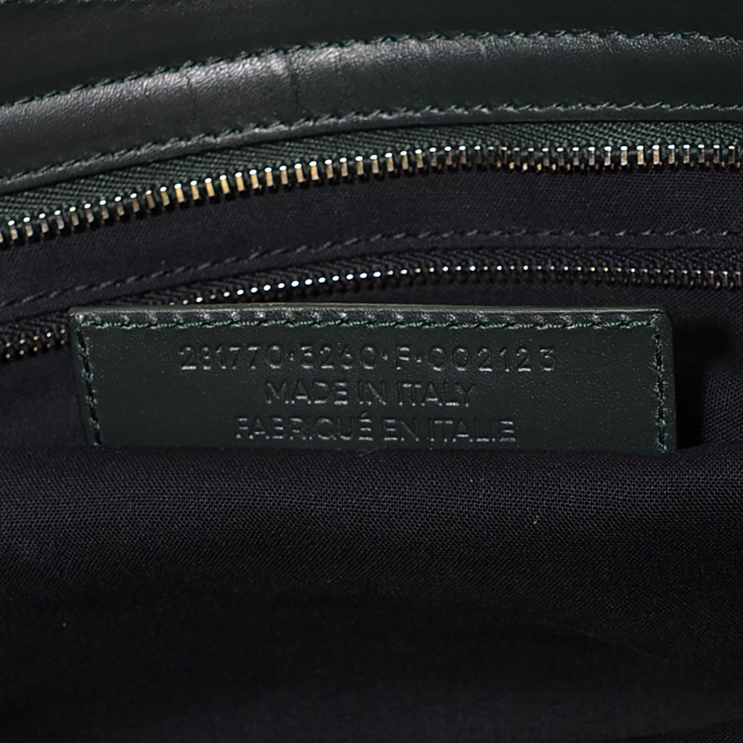 Smooth Calfskin Metallic Patent Giant 12 Silver Hardware City Vert Poker Fonce