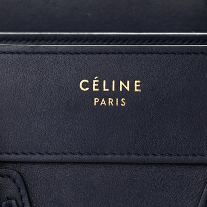 Celine Smooth Calfskin Micro Luggage Navy Blue 6 of 14