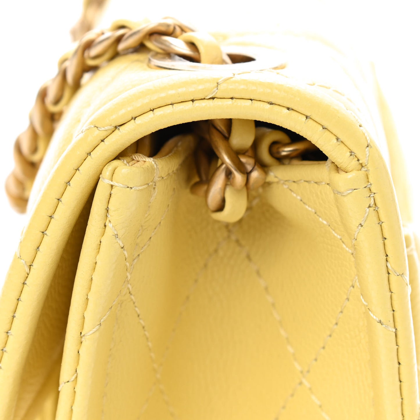 Caviar Quilted Mini Sweet Classic Flap Yellow