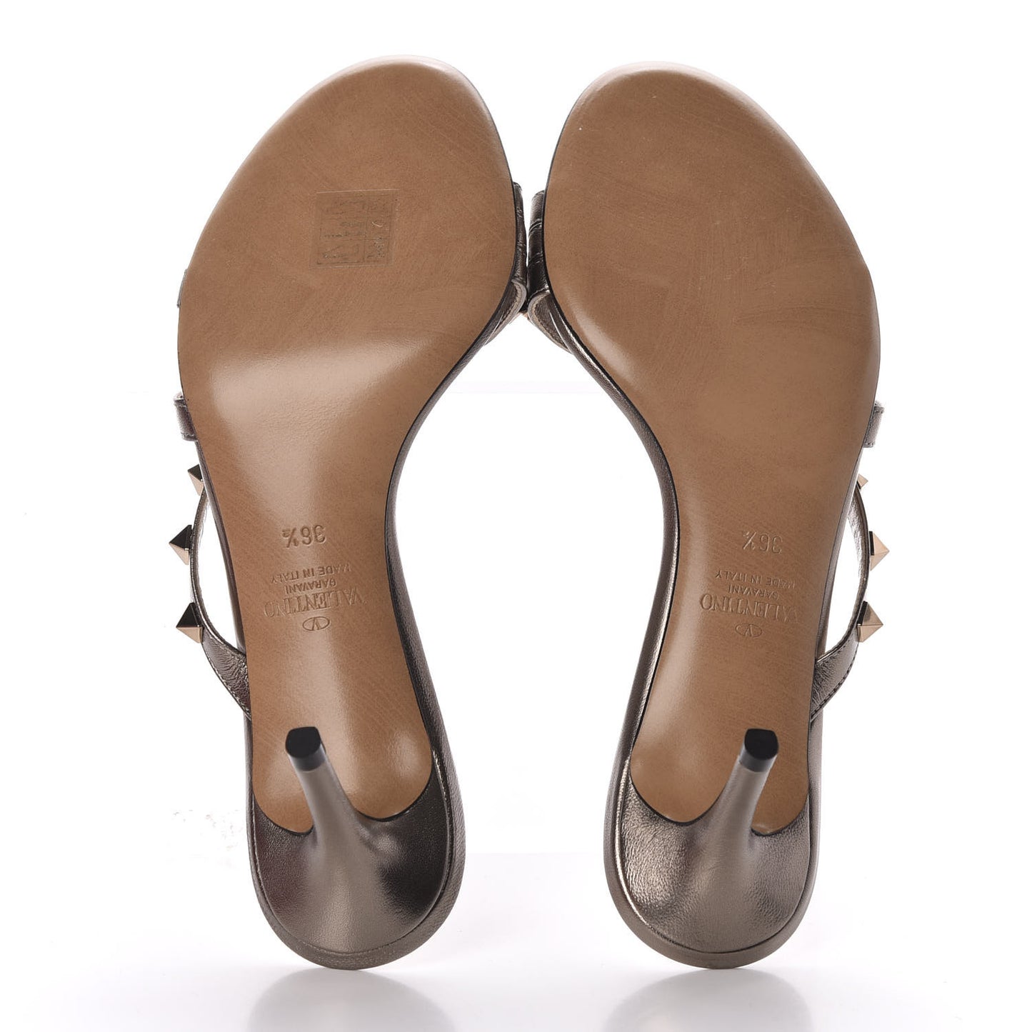 Metallic Nappa Rockstud 60mm Slide Sandals 36.5 Sasso