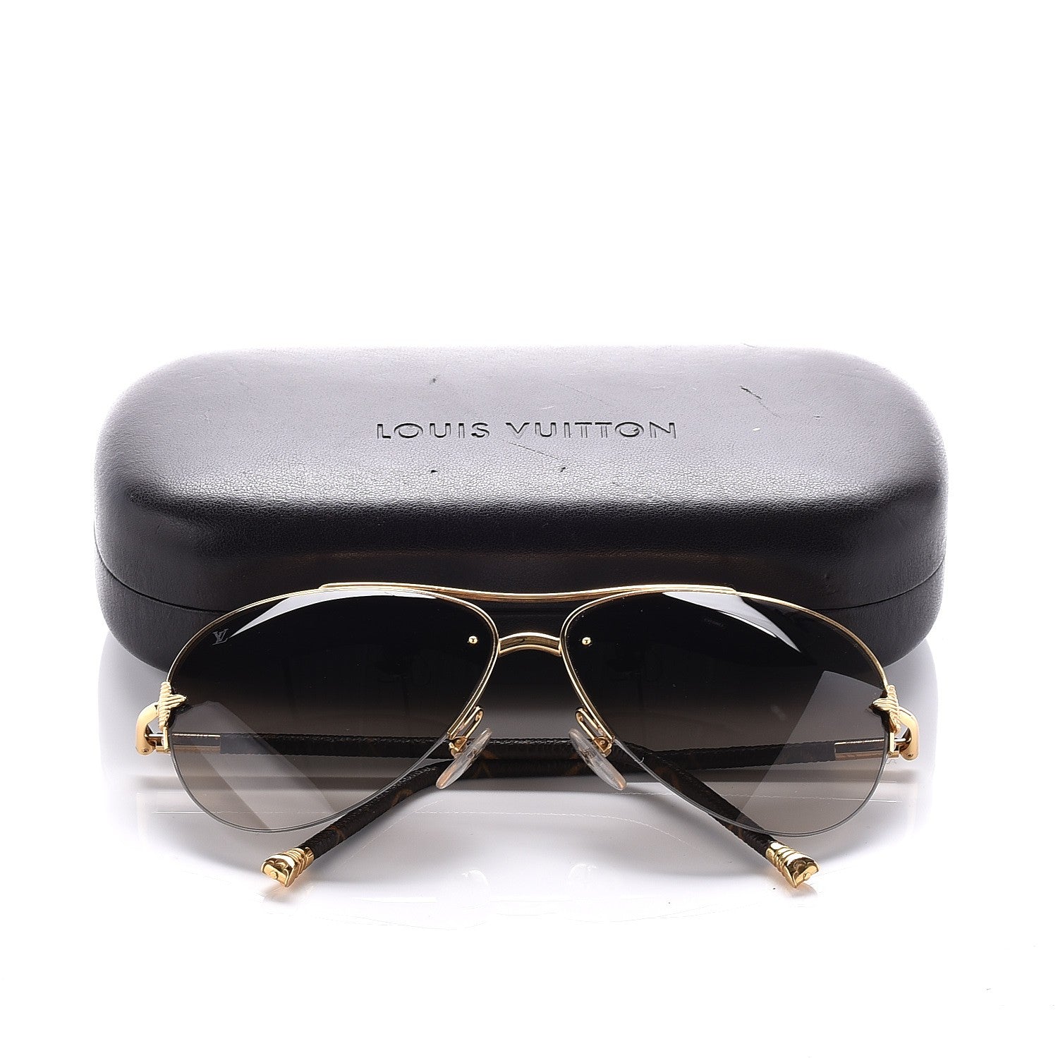 Louis Vuitton Monogram Petite Viola Pilote Aviator Sunglasses Z0571U Brown 7 of 7