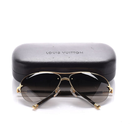Louis Vuitton Monogram Petite Viola Pilote Aviator Sunglasses Z0571U Brown 7 of 7