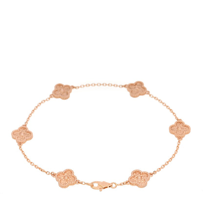 Van Cleef & Arpels 18K Rose Gold 6 Motifs Sweet Alhambra Bracelet 2 of 5