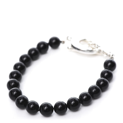 Tiffany Sterling Silver Black Onyx Bead Toggle Bracelet 3 of 6