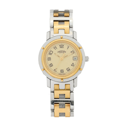 Hermes Stainless Steel 24mm Clipper Quartz Watch Gold 1 of 4