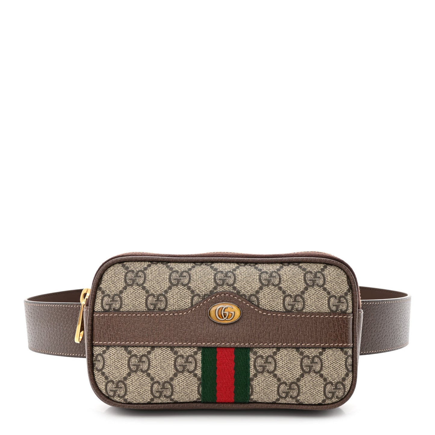 GG Supreme Monogram Web Ophidia Belted iPhone Case 85 34 Dark Brown