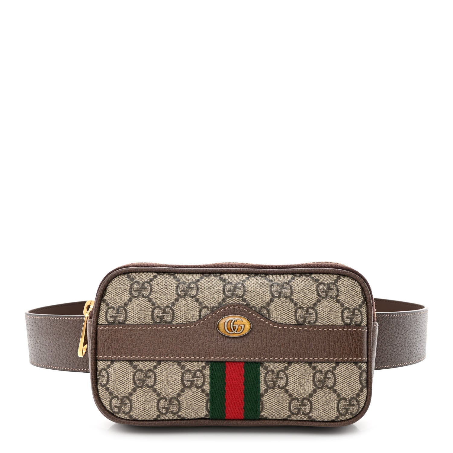 Gucci GG Supreme Monogram Web Ophidia Belted iPhone Case 85 34 Dark Brown 1 of 14