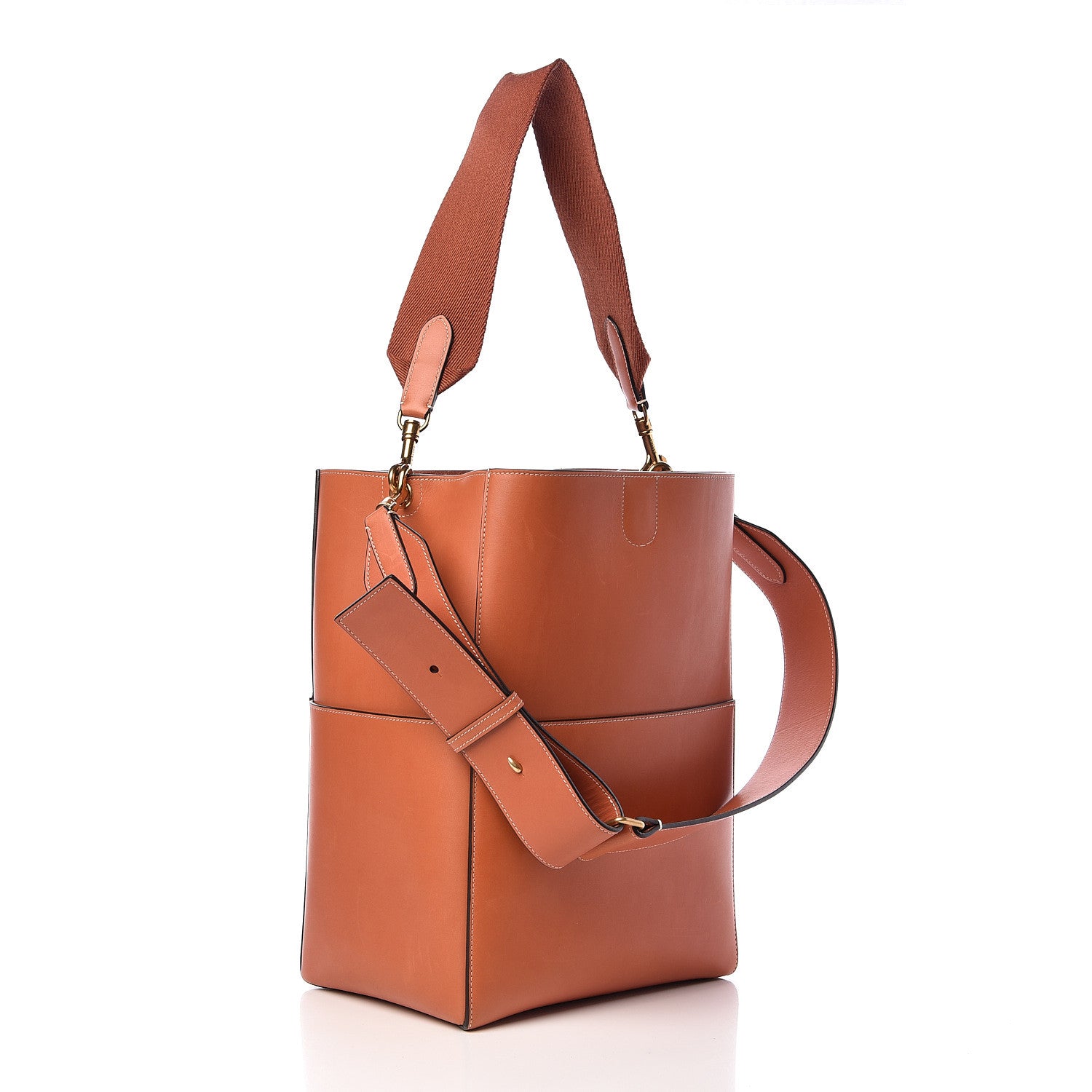 Celine Natural Calfskin Sangle Bucket Bag Terracotta 3 of 10
