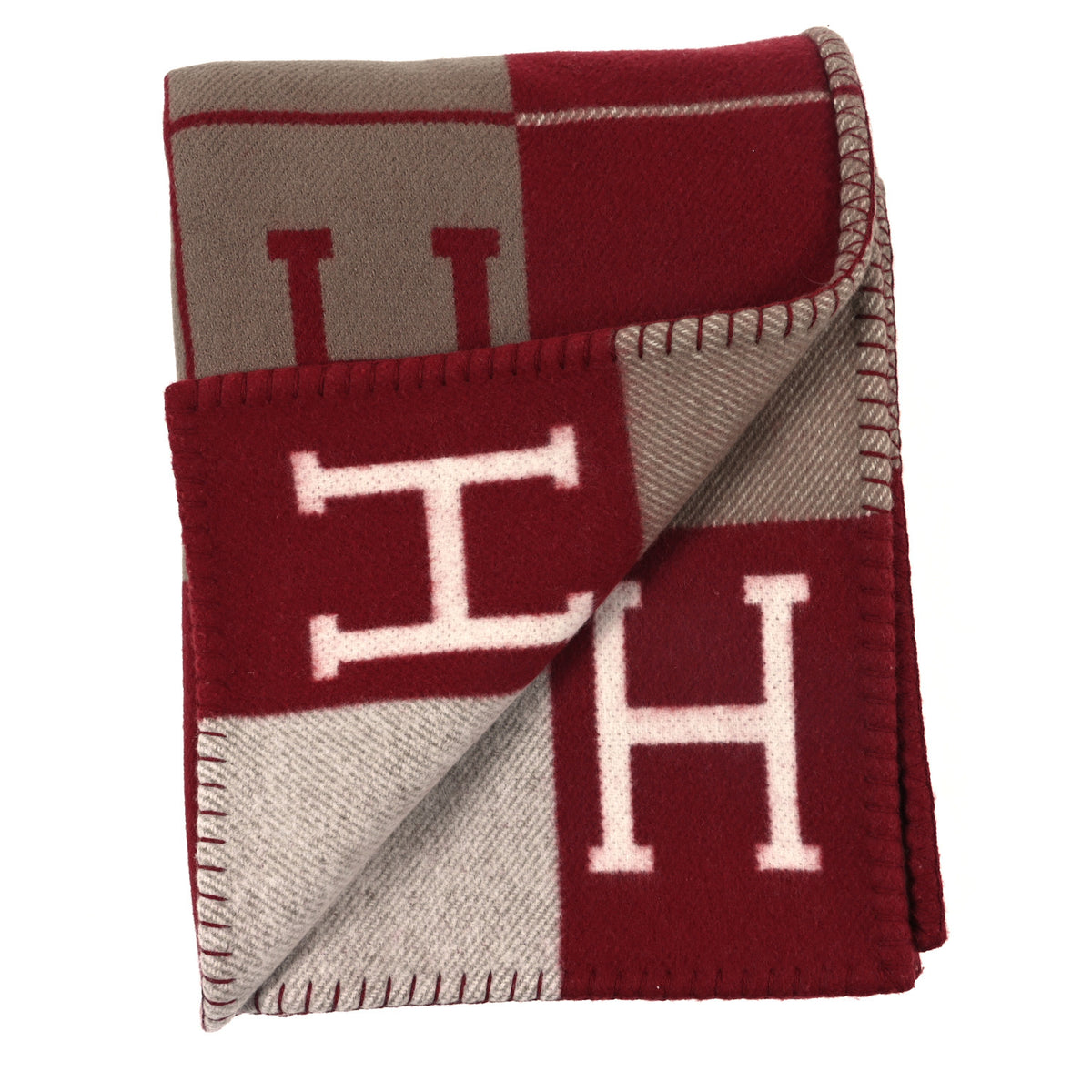 Wool Cashmere Avalon III Blanket Ecru Rouge H