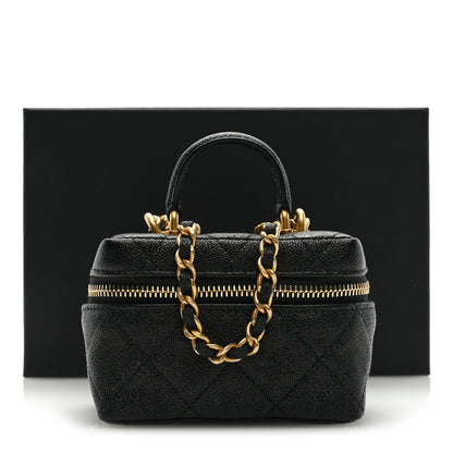Chanel Caviar Quilted Mini Top Handle Vanity With Chain Black 10 of 10