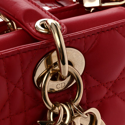 Christian Dior Lambskin Cannage Medium Lady D-Joy Red 25 of 29