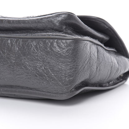 Saint Laurent Crinkled Calfskin Matelasse Monogram Medium Niki Chain Satchel Storm 10 of 12