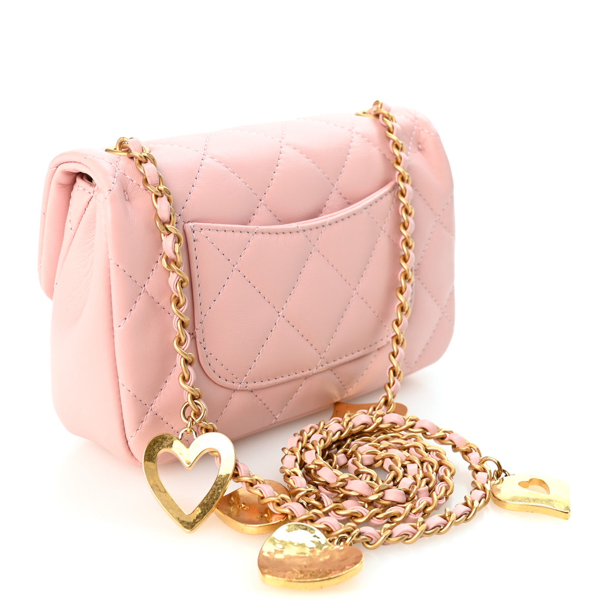 Chanel Lambskin Quilted Mini Heart Charms Flap Light Pink 3 of 11