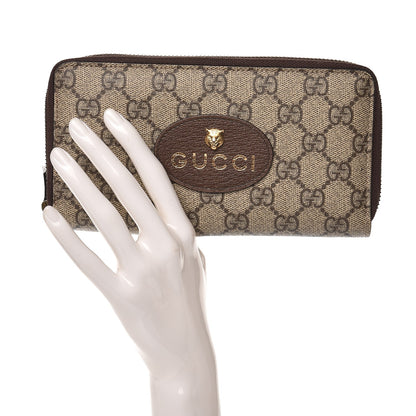Gucci GG Supreme Monogram Neo Vintage Zip Around Wallet Beige Crop New Acero 2 of 7
