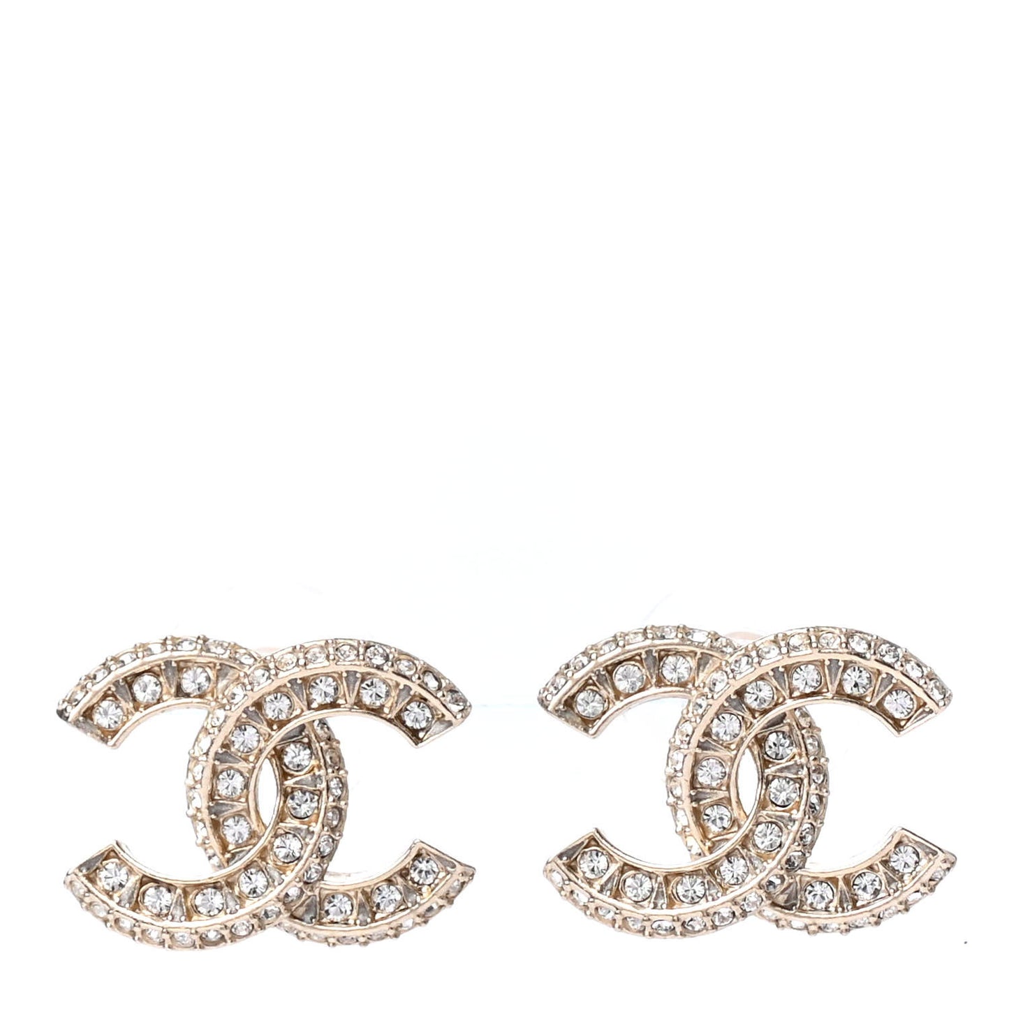 Crystal Timeless CC Earrings Light Gold