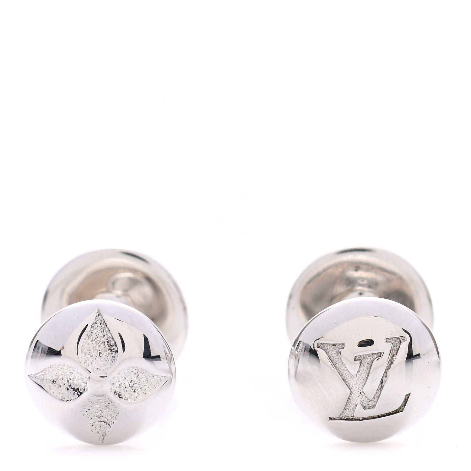 Louis Vuitton Sterling Silver Monogram Cufflinks 1 of 5