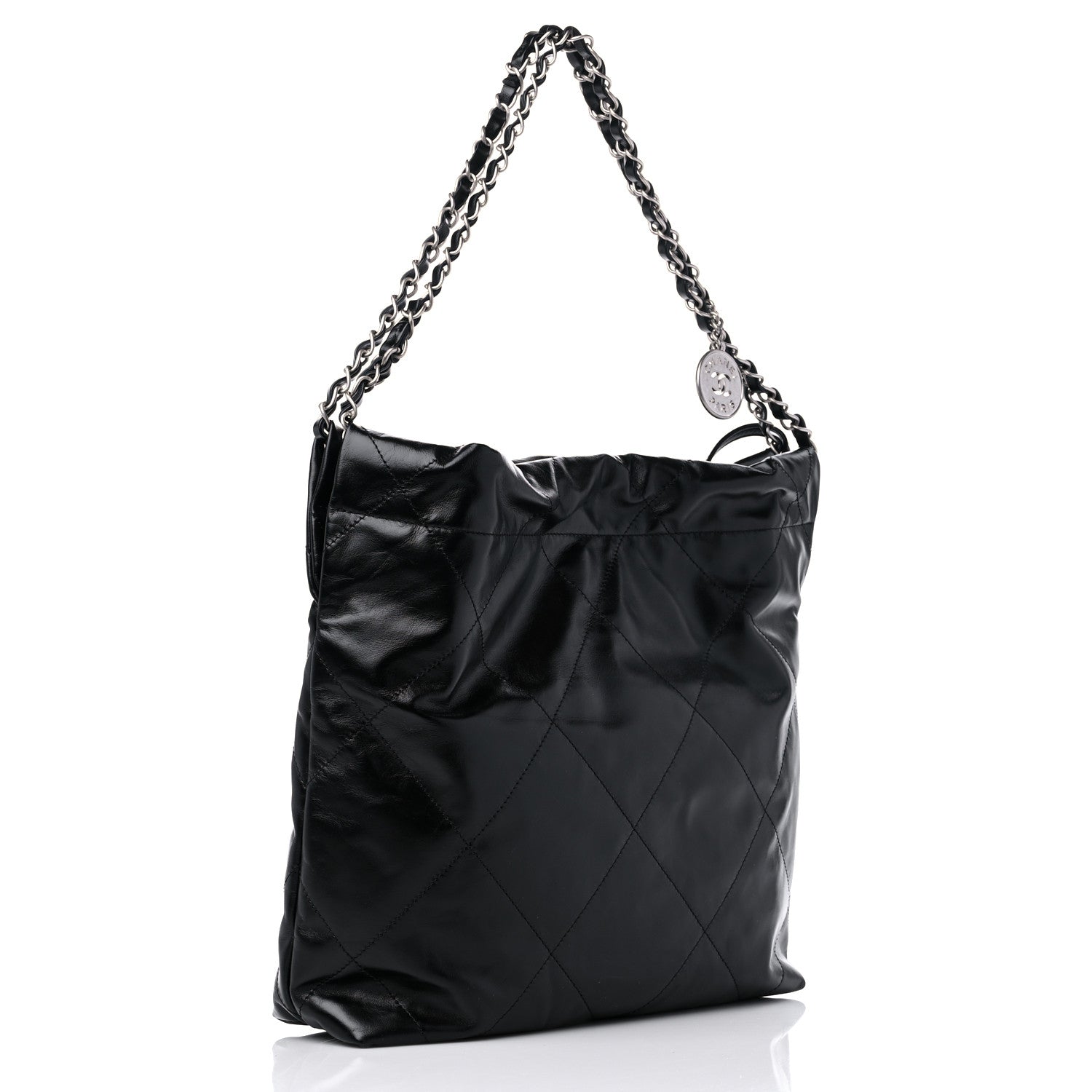 Chanel Shiny Calfskin Quilted Small Chanel 22 Black 4 of 10