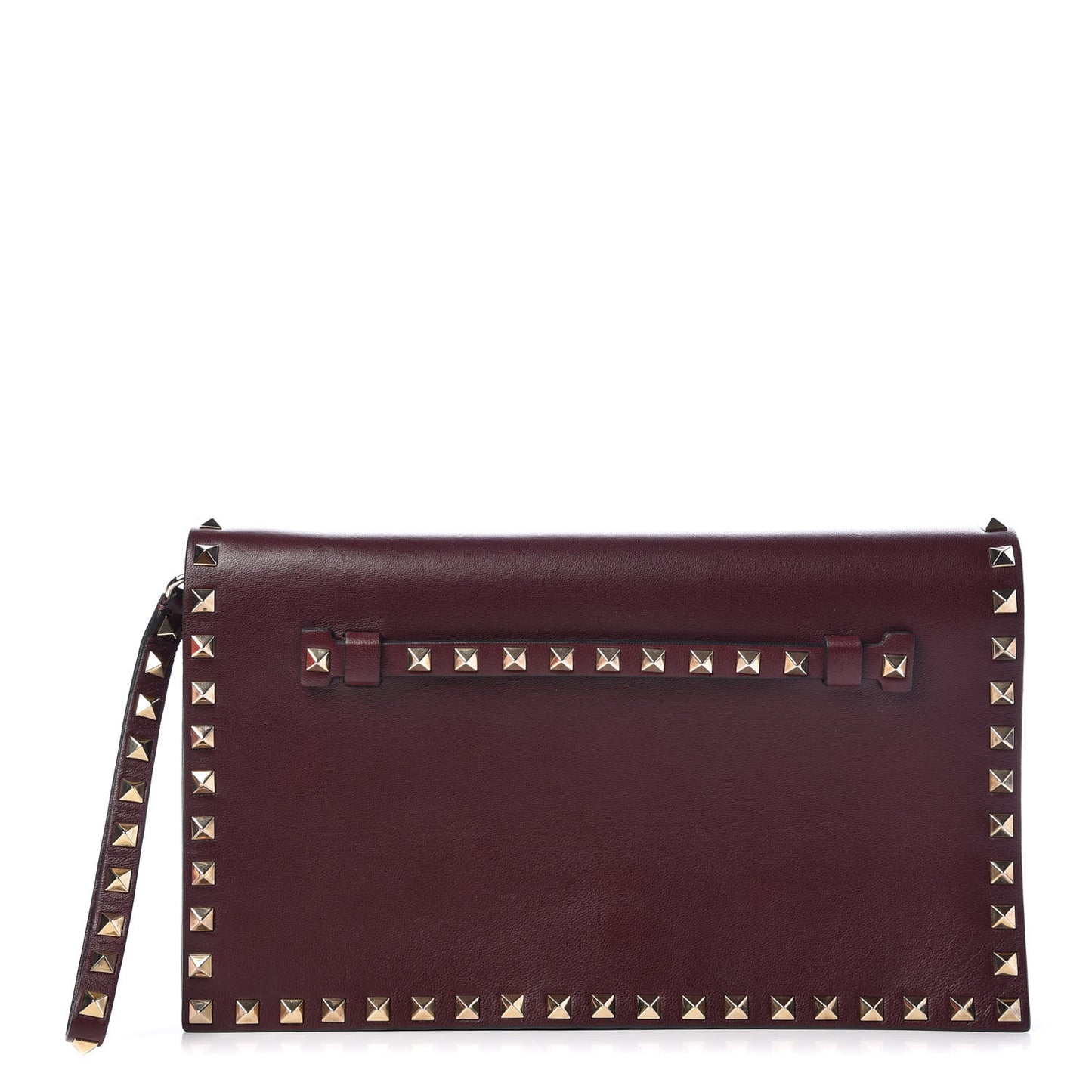 Nappa Rockstud Wristlet Clutch Rubin