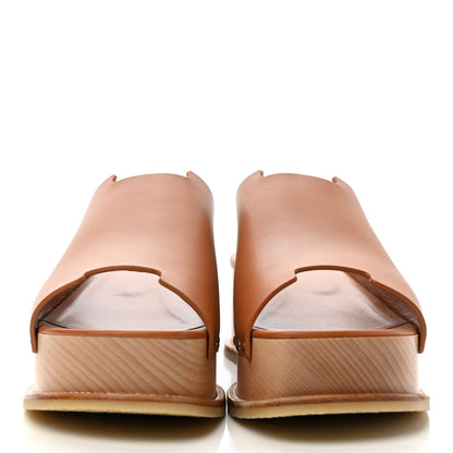 Hermes Calfskin Ellipse Mules 38 Marron Glaise 2 of 9