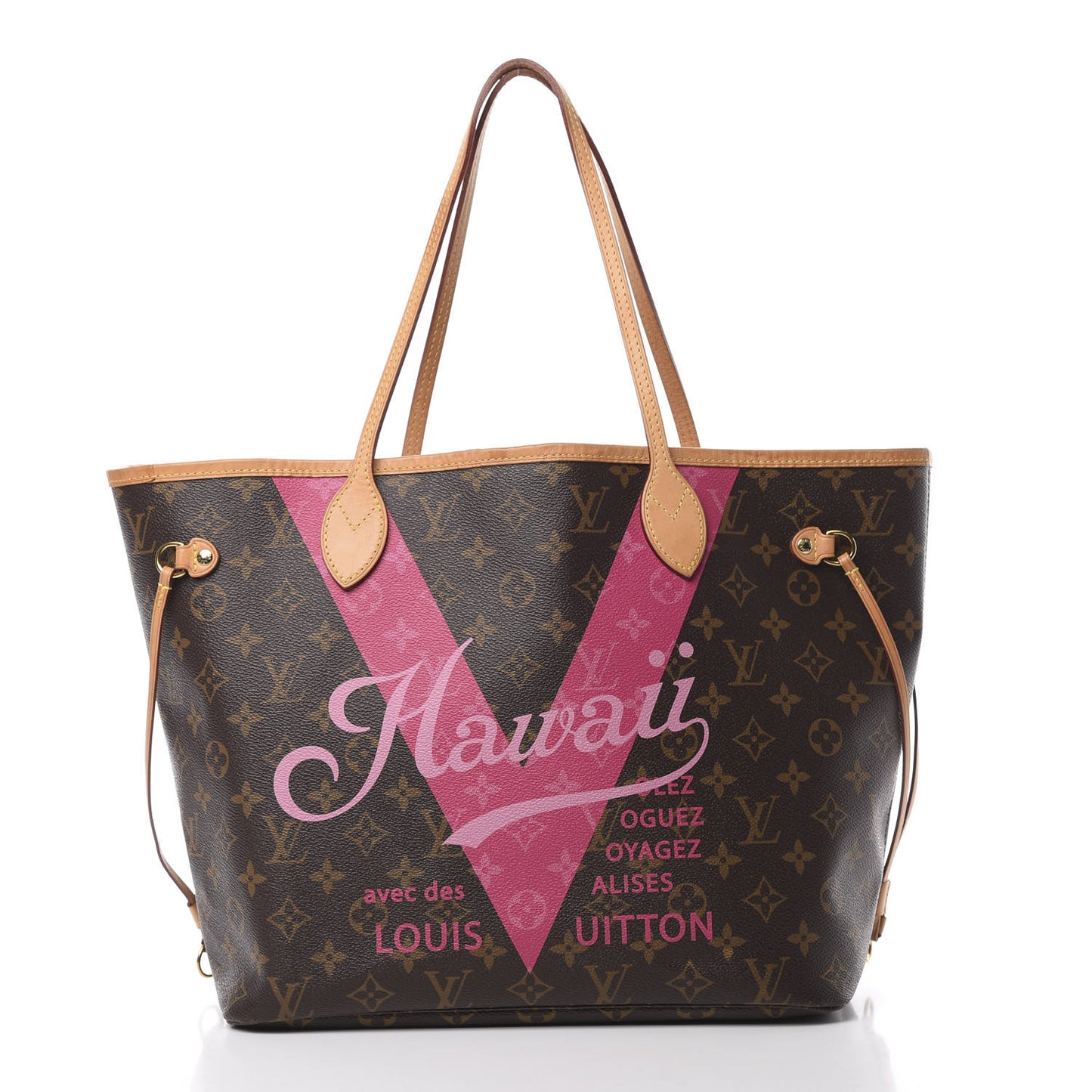 Monogram Hawaii V Neverfull MM Hot Pink