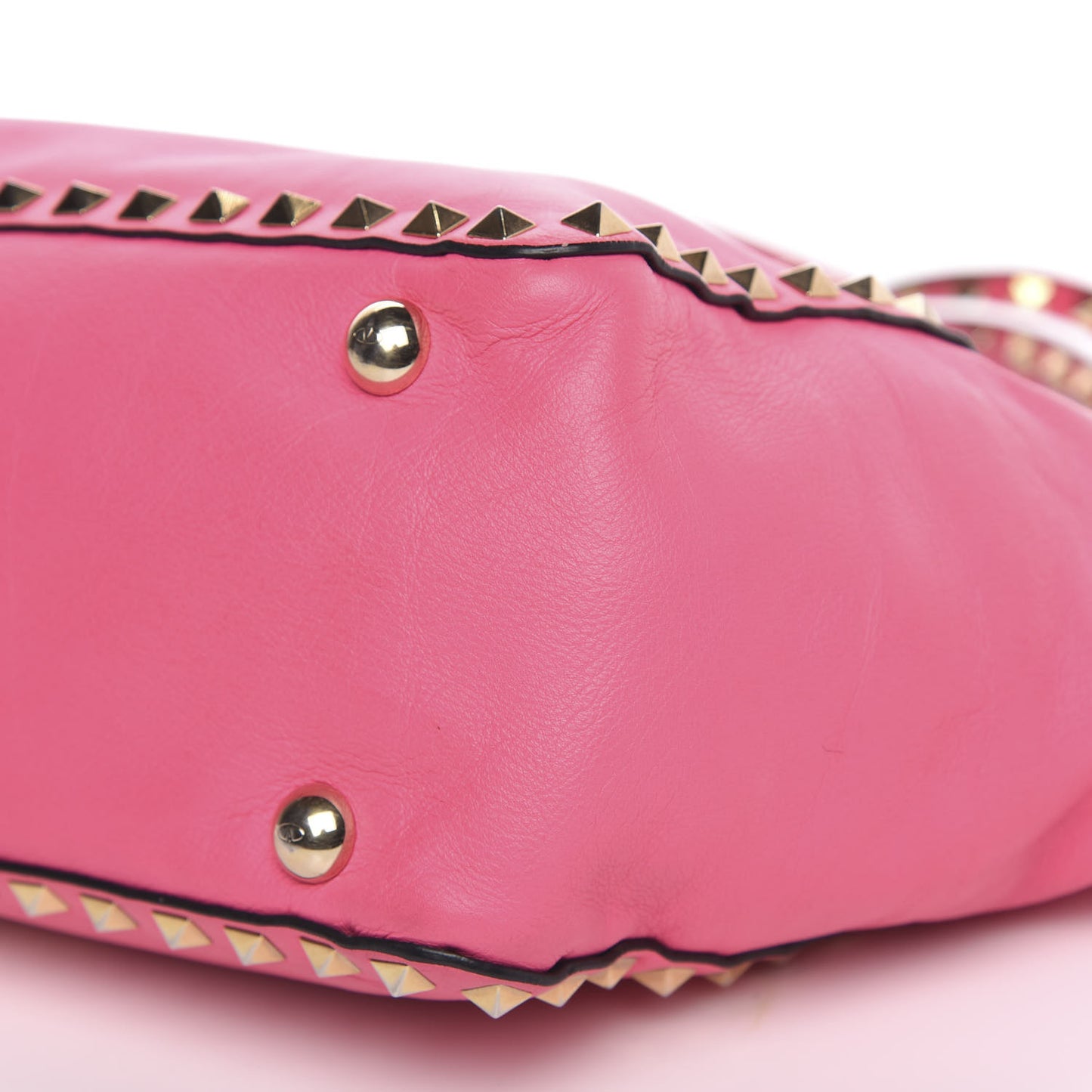 Vitello Small Rockstud Tote Fuxia Fluo