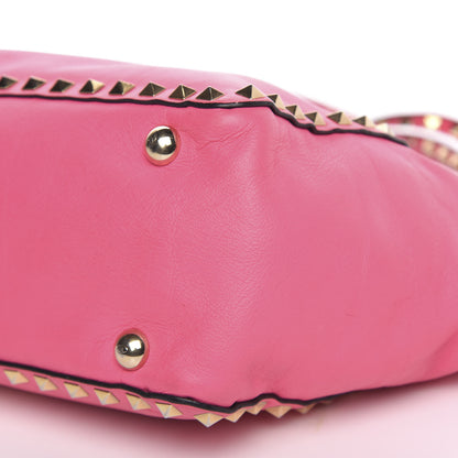 Valentino Garavani Vitello Small Rockstud Tote Fuxia Fluo 8 of 13