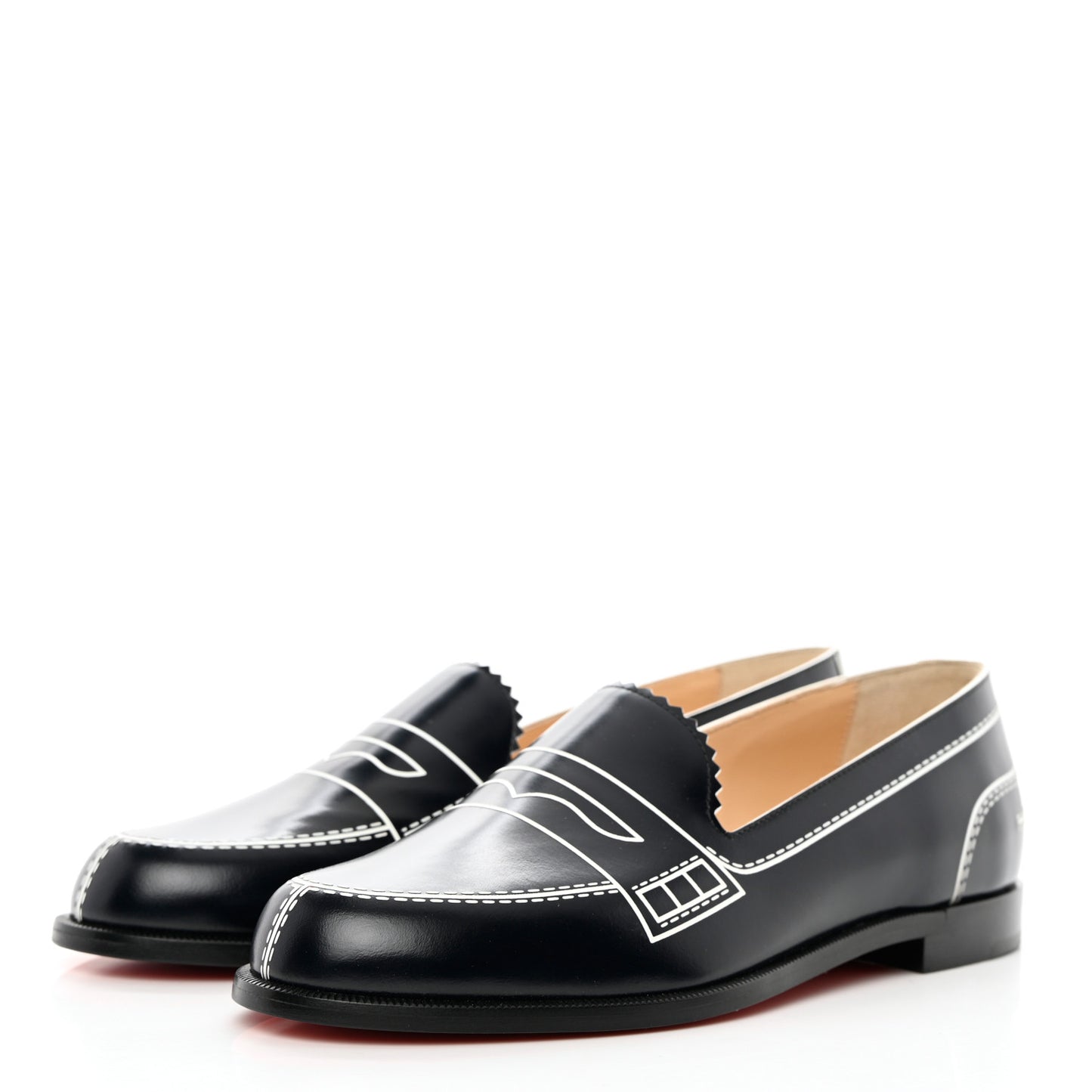 Calfskin Women Mocalaureat Tromp L'oeil Loafers 36 Navy