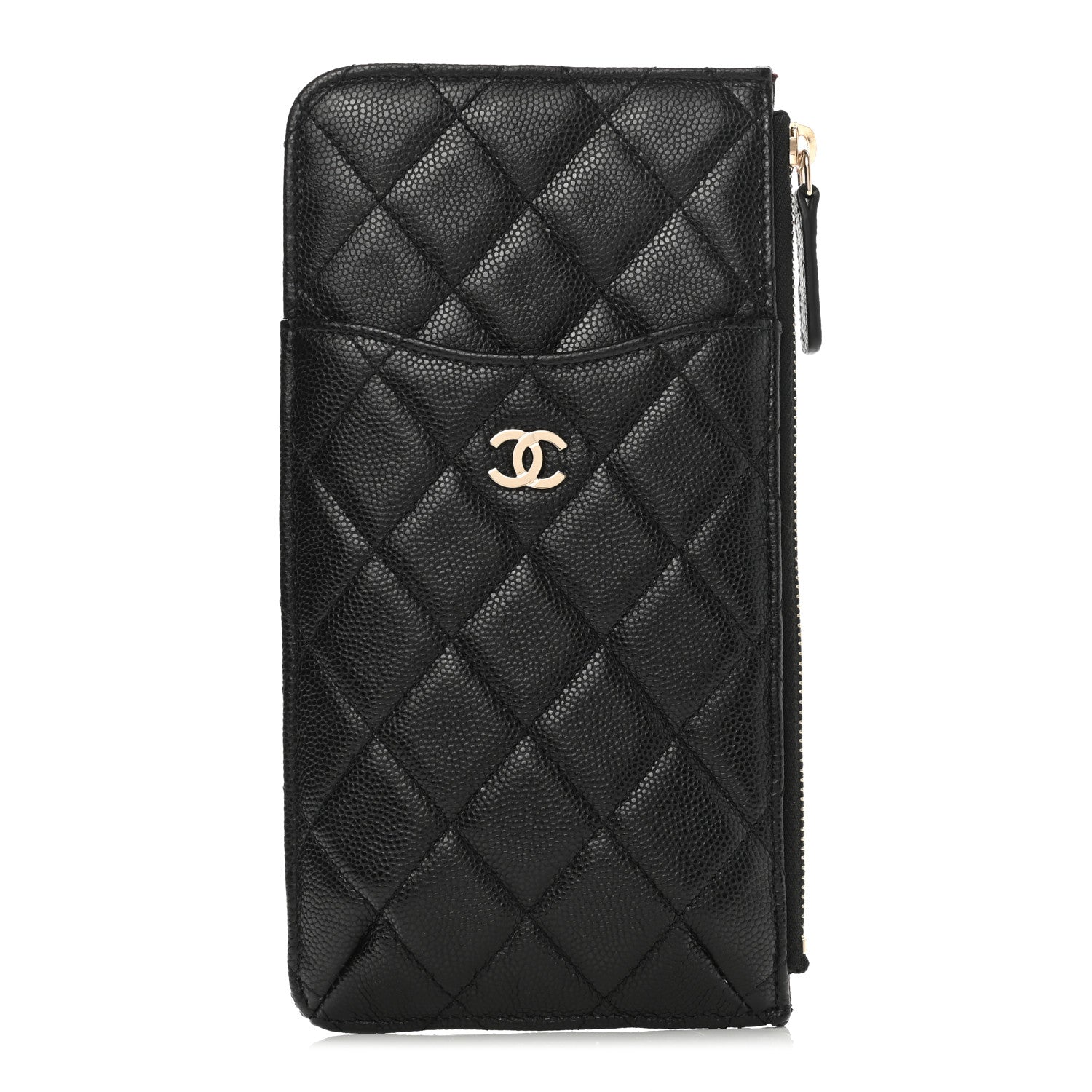 Chanel Caviar Quilted Classic Flat Wallet Pouch Black 1 of 8