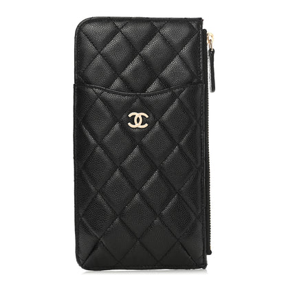 Chanel Caviar Quilted Classic Flat Wallet Pouch Black 1 of 8