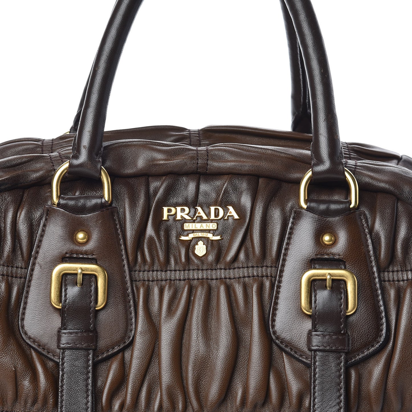 Nappa Gaufre Dome Satchel Noce