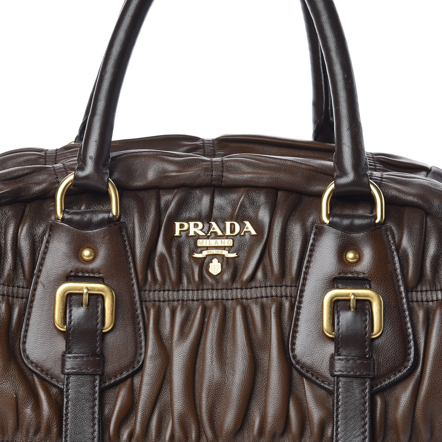 Prada Nappa Gaufre Dome Satchel Noce 10 of 10