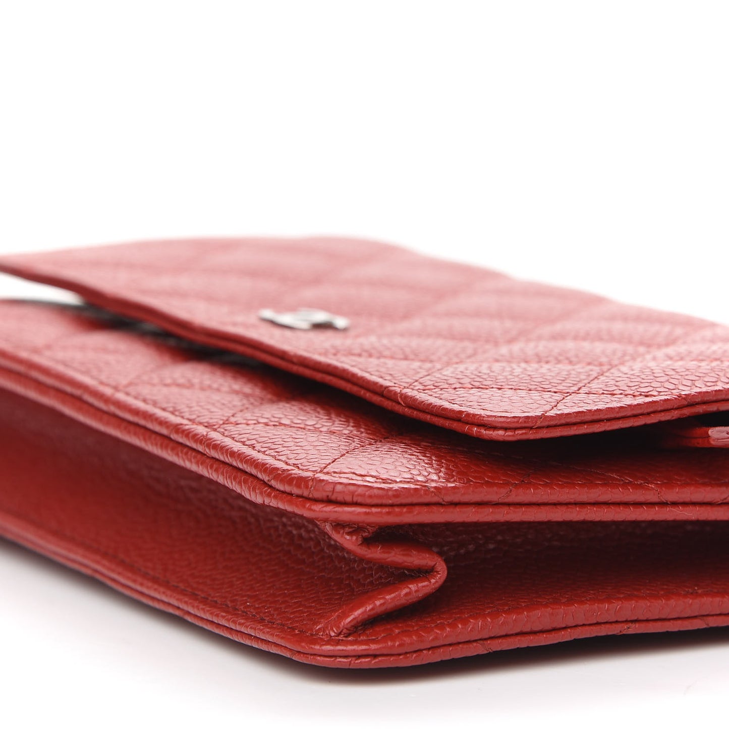 Caviar Quilted Wallet On Chain WOC Red
