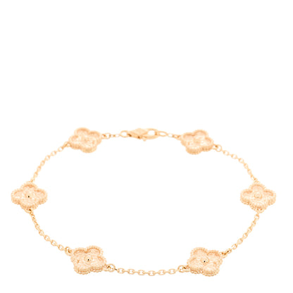 Van Cleef & Arpels 18K Rose Gold 6 Motifs Sweet Alhambra Bracelet 1 of 5