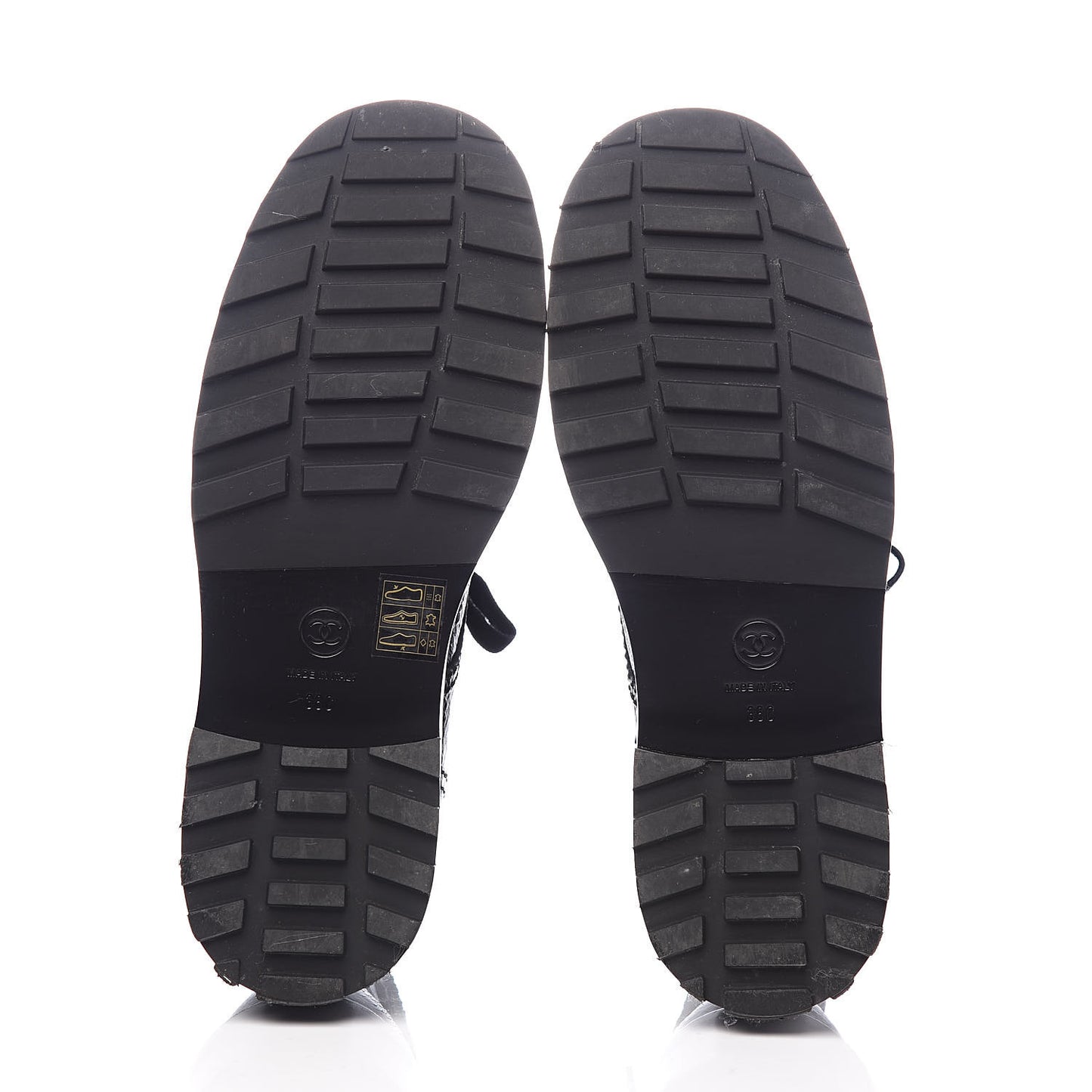 Calfskin Velvet Pearl Combat Short Boots 38 Black