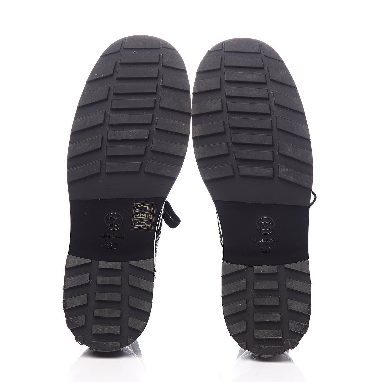 Chanel Calfskin Velvet Pearl Combat Short Boots 38 Black 5 of 8