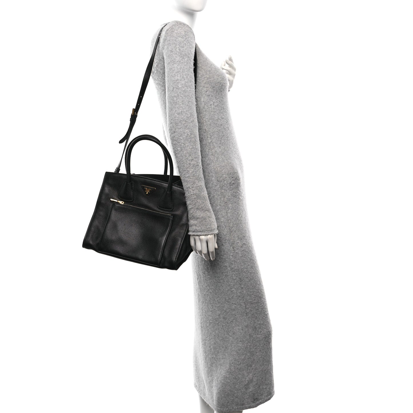 Vitello Daino Shopping Tote Black