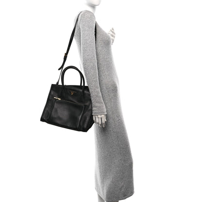 Prada Vitello Daino Shopping Tote Black 2 of 9