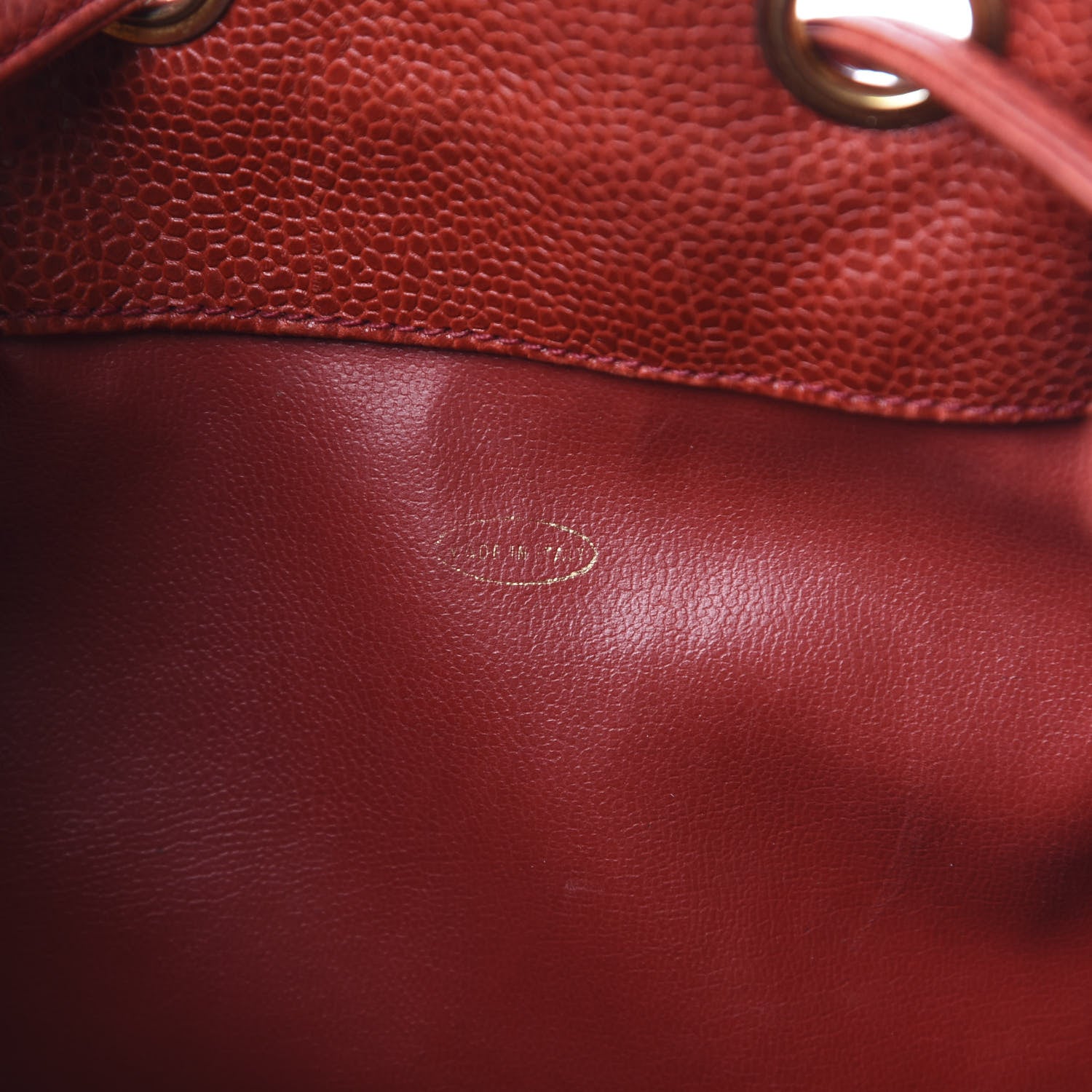 Chanel Caviar CC Drawstring Shoulder Bag Red 8 of 18