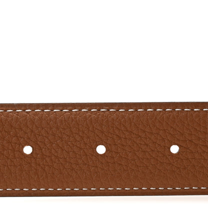 Hermes Box Togo 32mm Au Carre H Belt 90 36 Black Gold 4 of 6