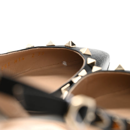 Valentino Garavani Pebbled Calfskin Rockstud Half D'Orsay Slingback 50mm Pumps 35 Black 13 of 14