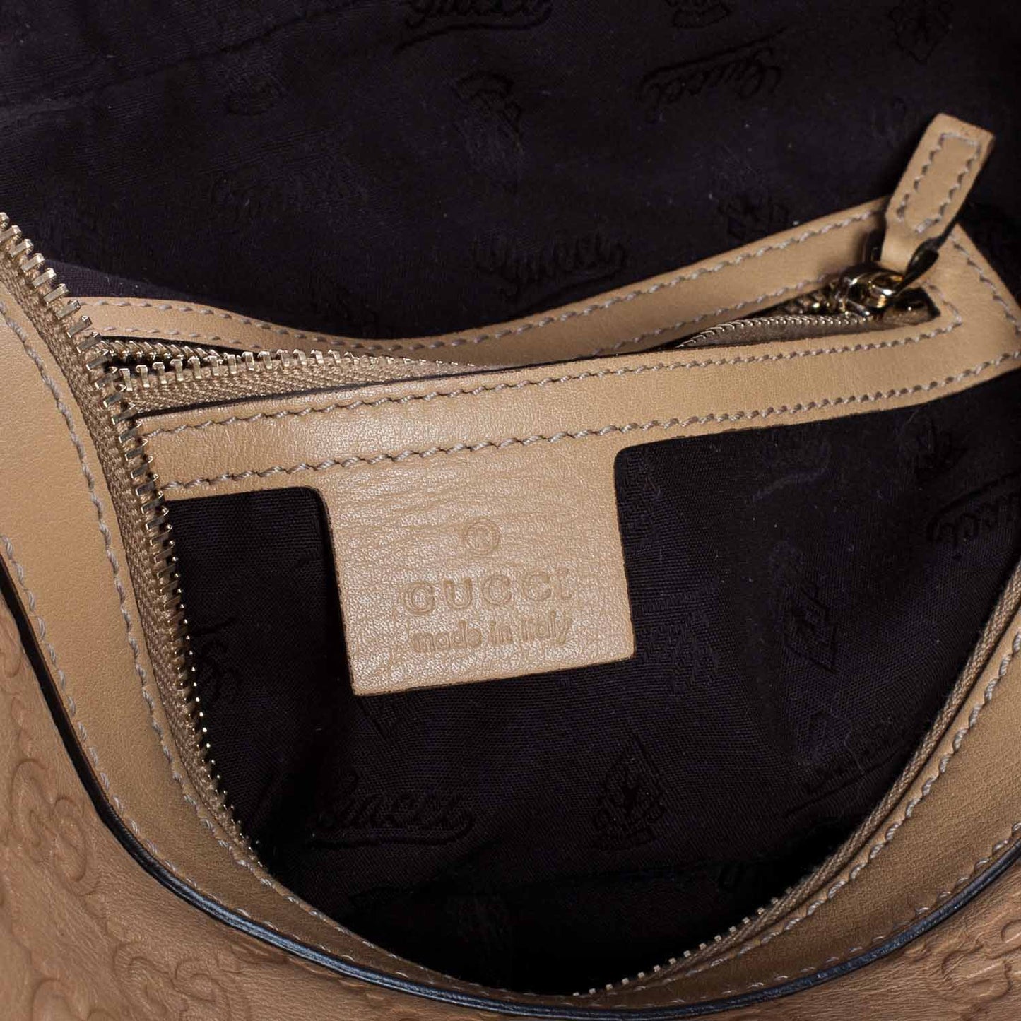 Guccissima Medium Horsebit Tassel Shoulder Bag Beige