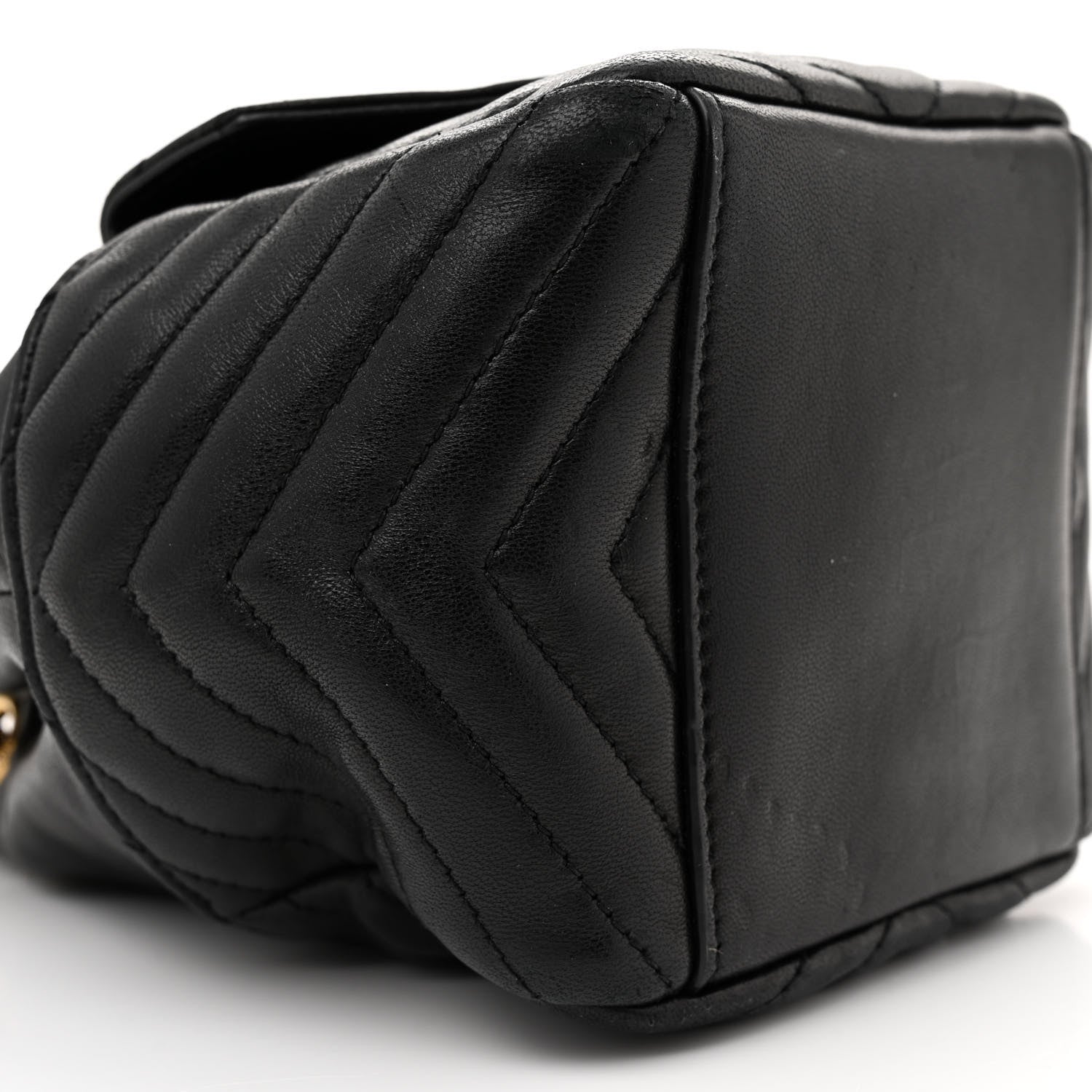 Saint Laurent Lambskin Matelasse Monogram Joe Nano Bucket Bag Black 9 of 10