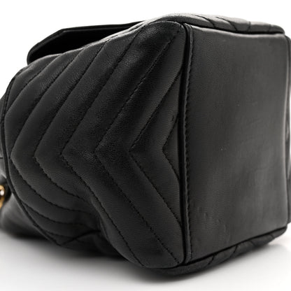 Saint Laurent Lambskin Matelasse Monogram Joe Nano Bucket Bag Black 9 of 10