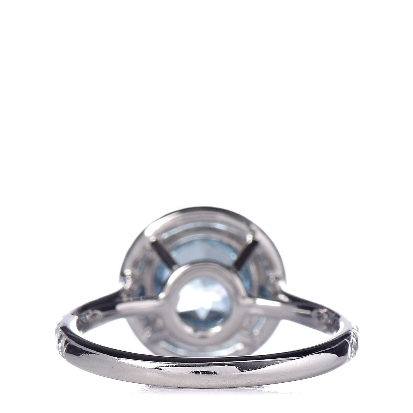 Platinum Diamond Aquamarine Soleste Ring 49 5