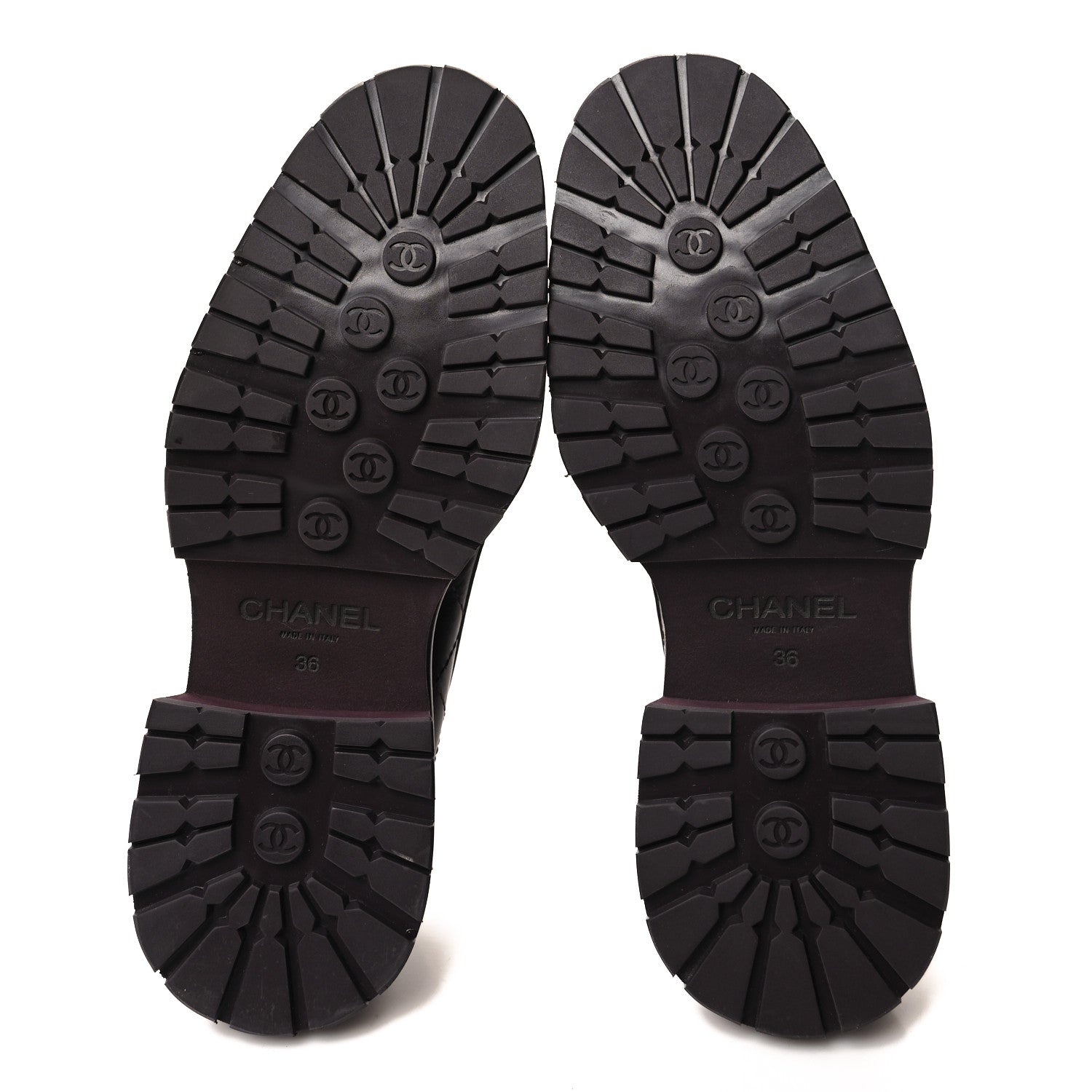 Chanel Calfskin Quilted CC Mocassin Loafers 36 Dark Purple 5 of 8