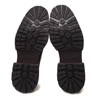 Chanel Calfskin Quilted CC Mocassin Loafers 36 Dark Purple 5 of 8