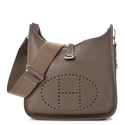 Hermes Taurillon Clemence Evelyne III PM Etoupe 1 of 7